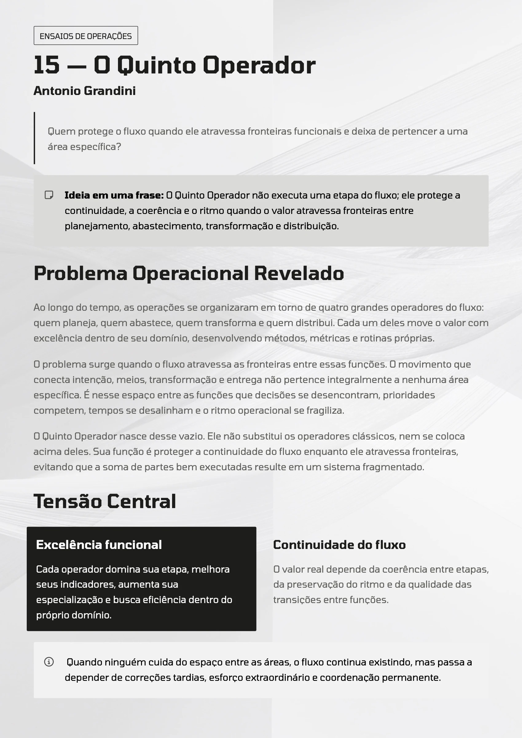 Página 57: Ensaio 15 — O Quinto Operador · 1/4