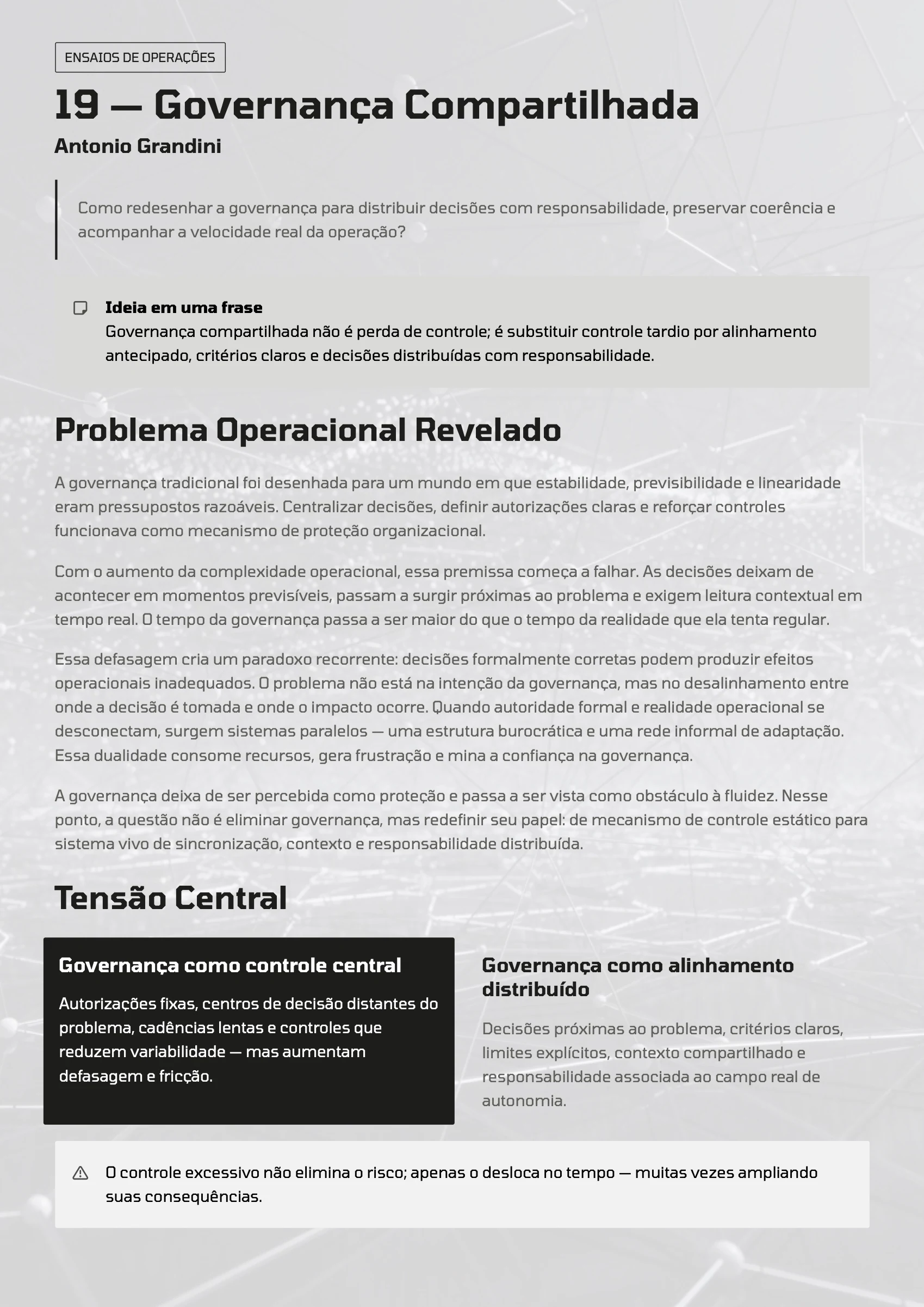 Página 73: Ensaio 19 — Governança Compartilhada · 1/4