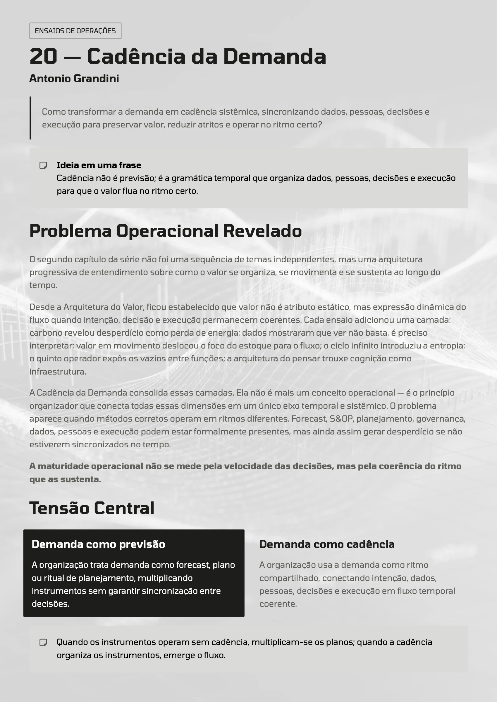 Página 77: Ensaio 20 — Cadência da Demanda · 1/4