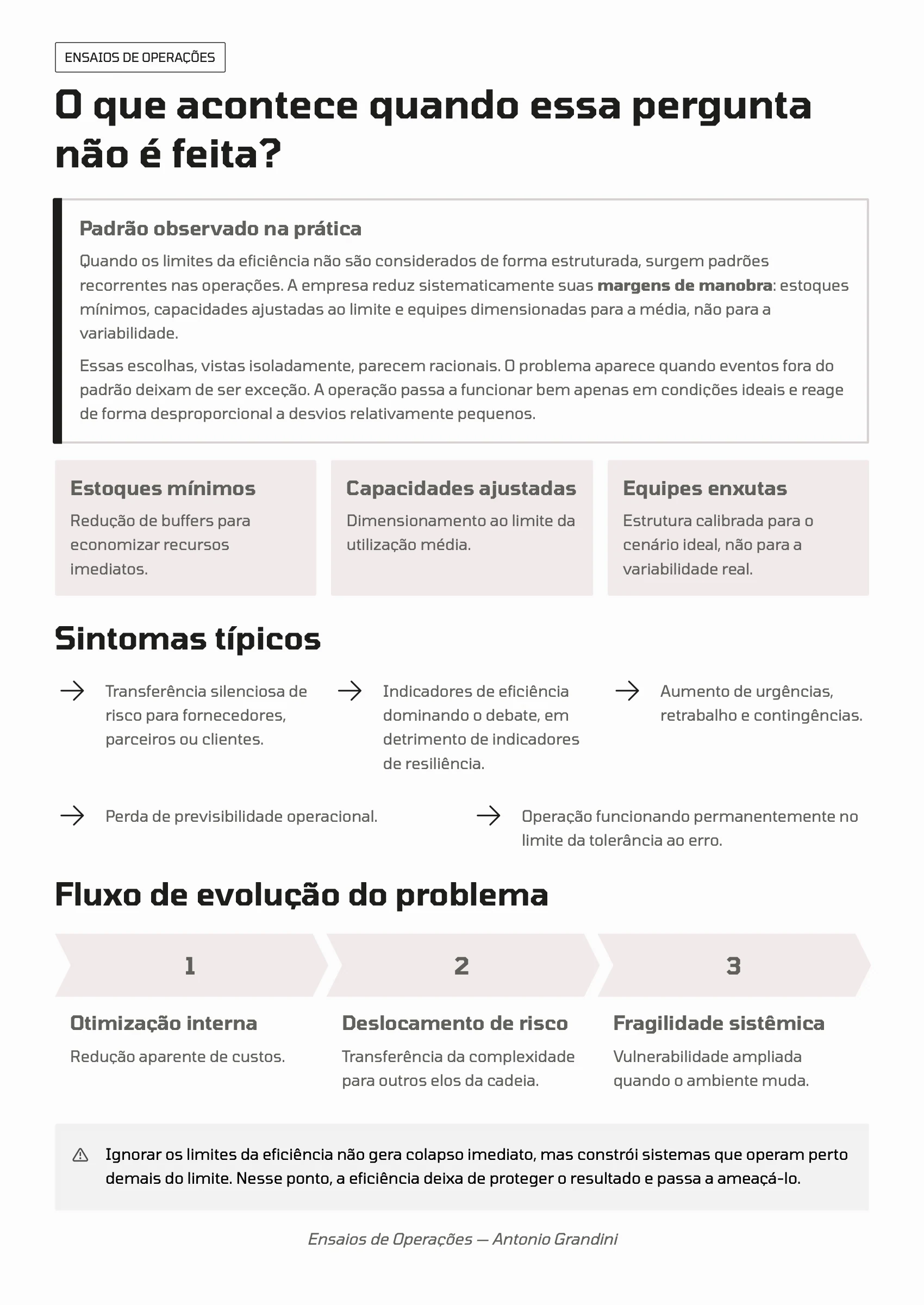 Página 82: Ensaio 21 — Quais são os limites da eficiência operacional em sistemas cada vez mais complexos? · 2/4