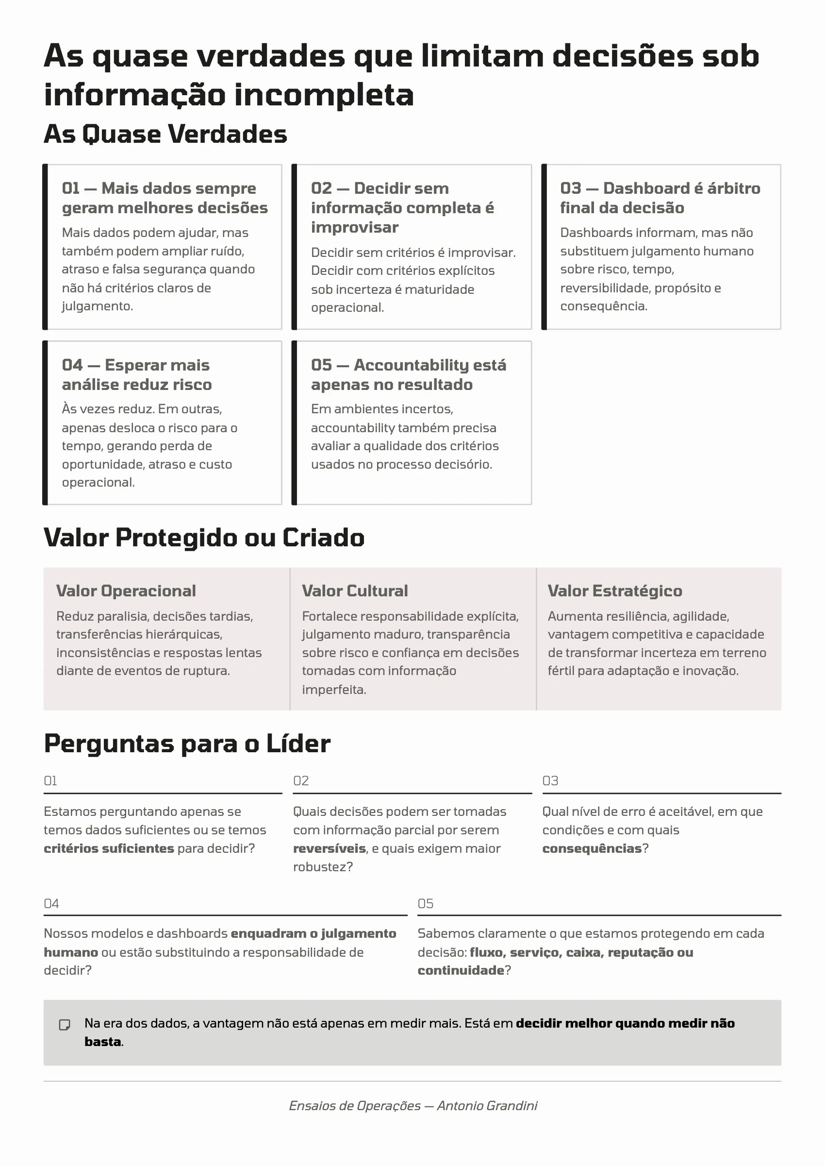 Página 88: Ensaio 22 — Que critérios sustentam decisões relevantes quando a informação é incompleta na era dos dados? · 4/4