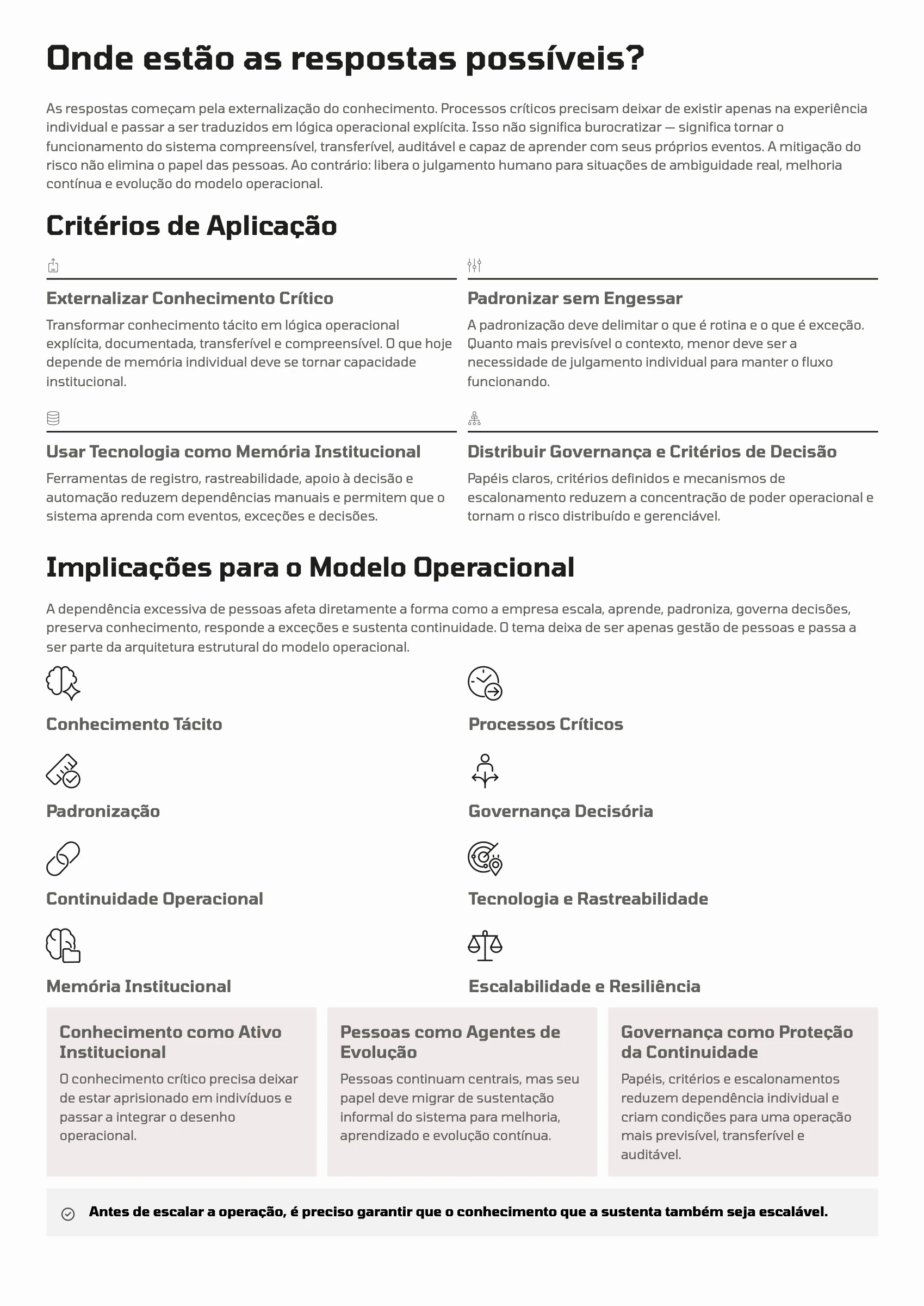 Página 107: Ensaio 27 — Em que pontos a dependência excessiva de pessoas se transforma em risco operacional estrutural? · 3/4