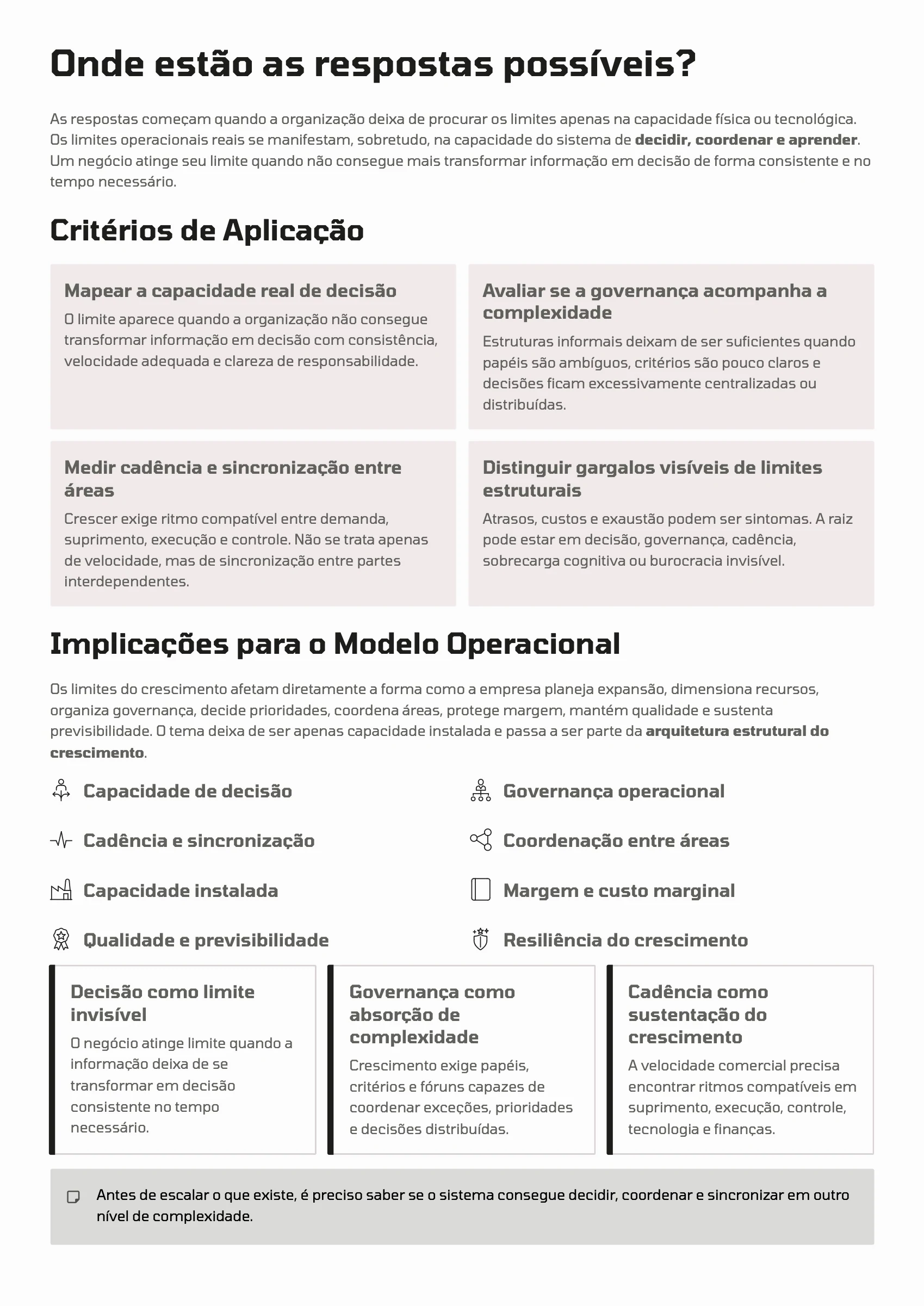 Página 115: Ensaio 29 — Onde estão os limites operacionais reais do crescimento antes que ele fragilize o negócio? · 3/4
